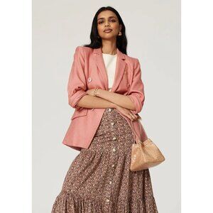 Veronica Beard Odile Sateen-Twill Dickey Jacket Rosewood Pink Size 8